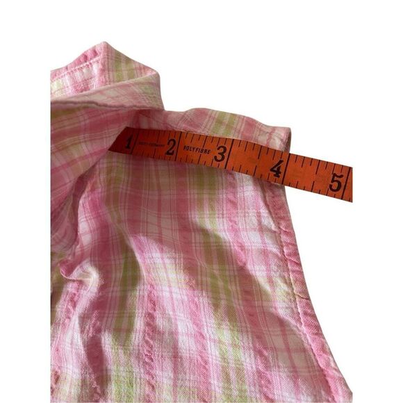 Baileys Point Plaid Button Up Tank Top Pastel Size Medium Summer Coastal Beach - Picture 8 of 9